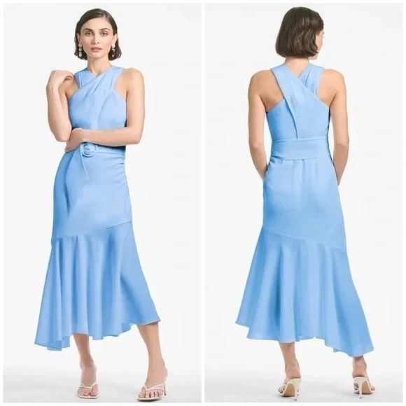 Sachin & Babi NWT Naomi Halter Midi Dress in Chambray Blue MSRP $650 - Picture 1 of 6